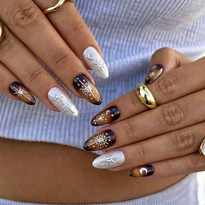 Artistic Celestial Press-On Nail Set