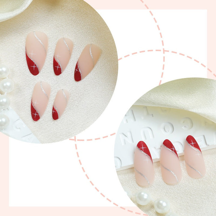 Art nail set with elegant gradient and glitter accents Kalsten