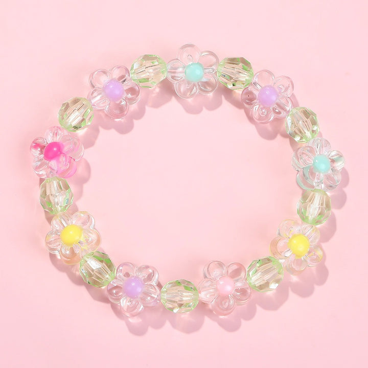 Friendship bracelet with colorful flower motifs Kalsten