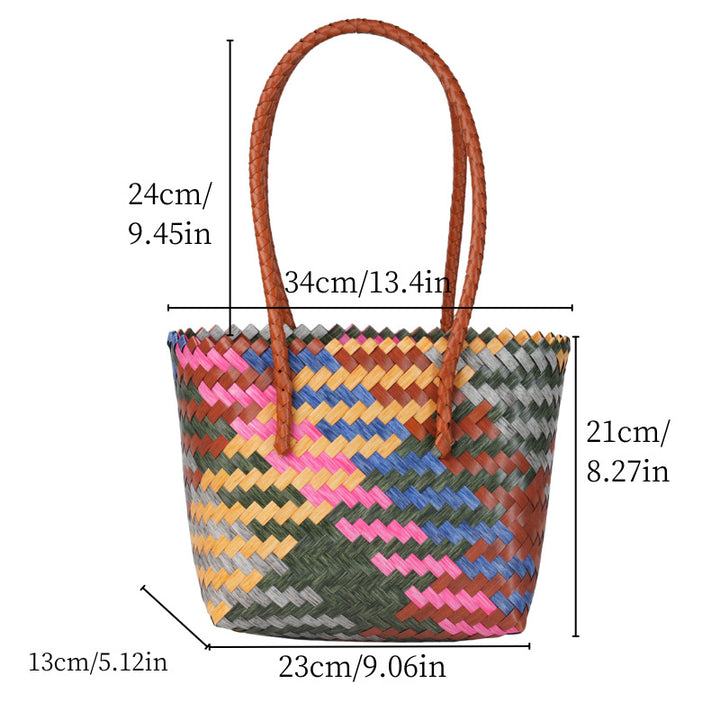 Handy basket bag with colorful design Kalsten