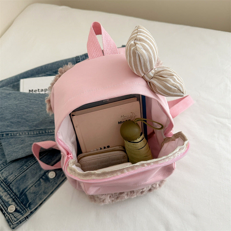 Backpack with Cute Animal Ear Design and Soft Fleece Application Kalsten