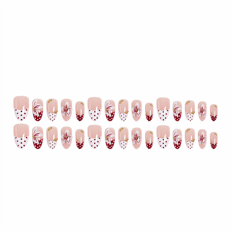 Artistic Nail Tips with Floral Decoration Kalsten