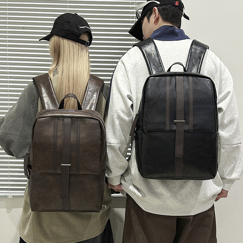 Vintage Leather Structured Backpack