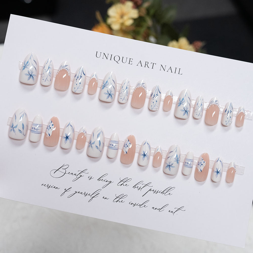 Elegant Floral Stiletto Nail Art