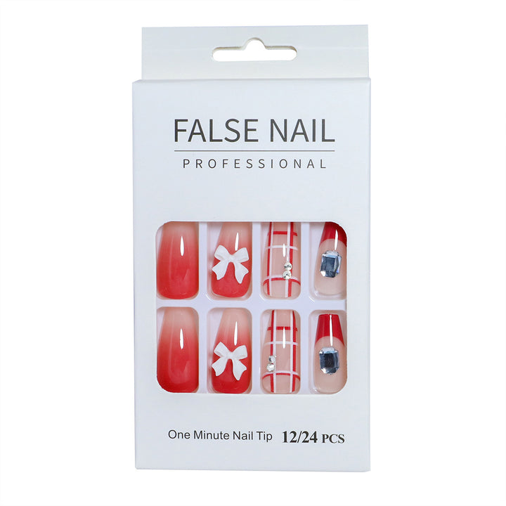 Decorative Press-On Nail Set with 3D Accents Kalsten