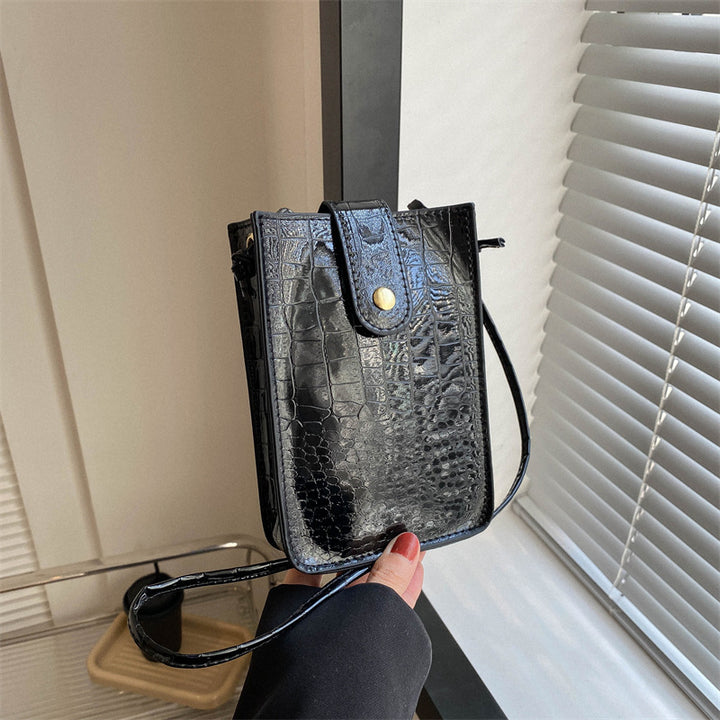 Croc-Embossed Mini Crossbody Purse