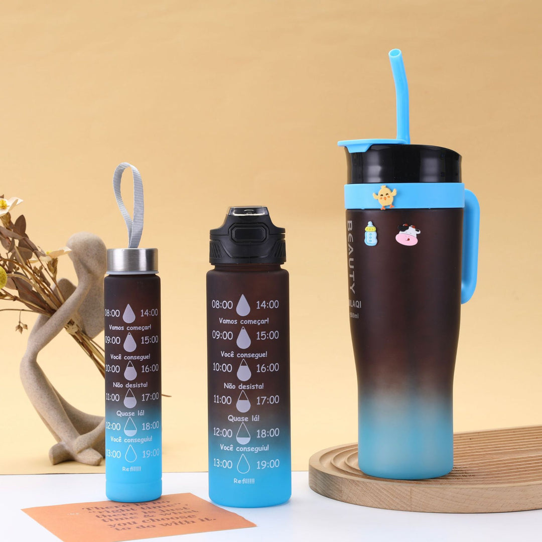 Ladies stylish and practical water bottle with design and time markings Kalsten