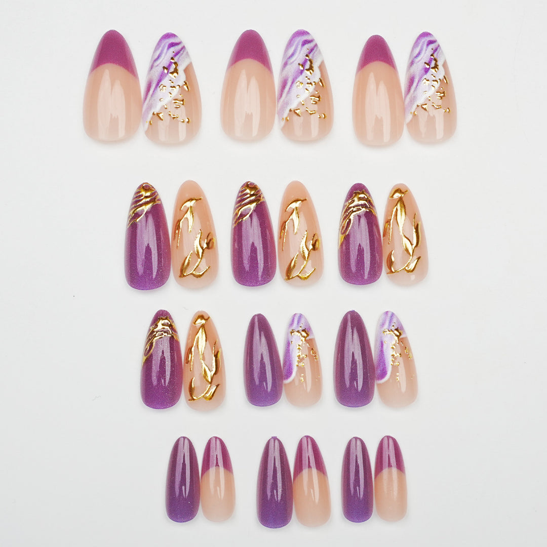 Artistic Floral Press-On Nails