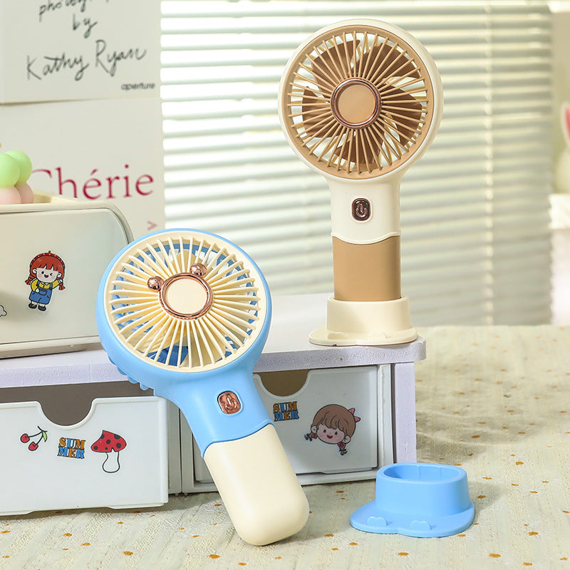 Ladies portable hand fan with playful bear design Kalsten
