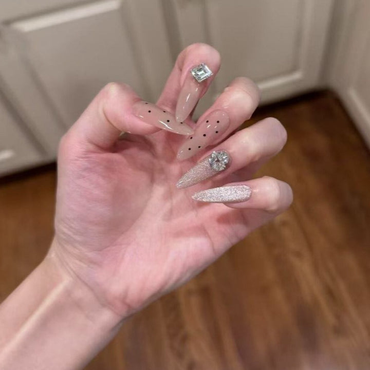 Decorative Rhinestone Acrylic Nail Enhancements Kalsten