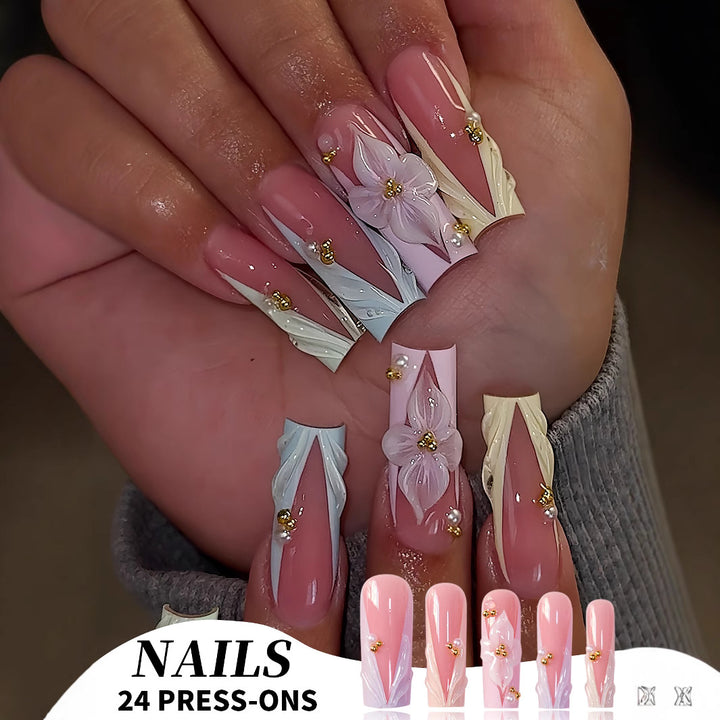 Floral Design Press-On Nails Kalsten