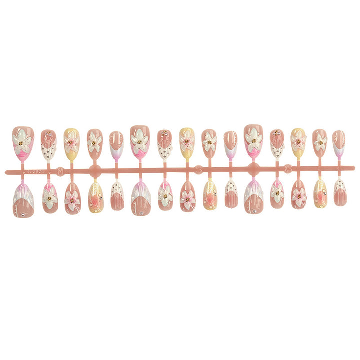 Decorative Floral Press-On Nails Art Set kalsten