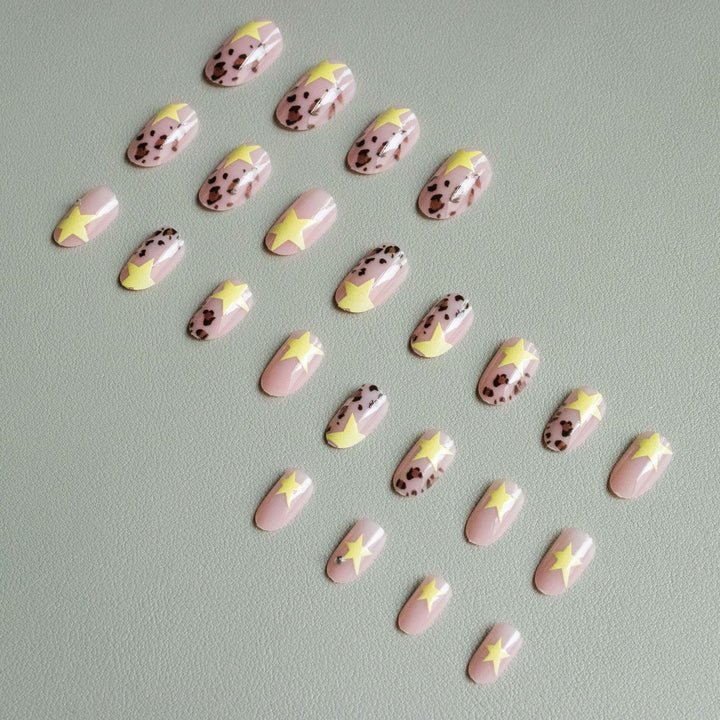Trendy Animal Print and Star Nail Art Set