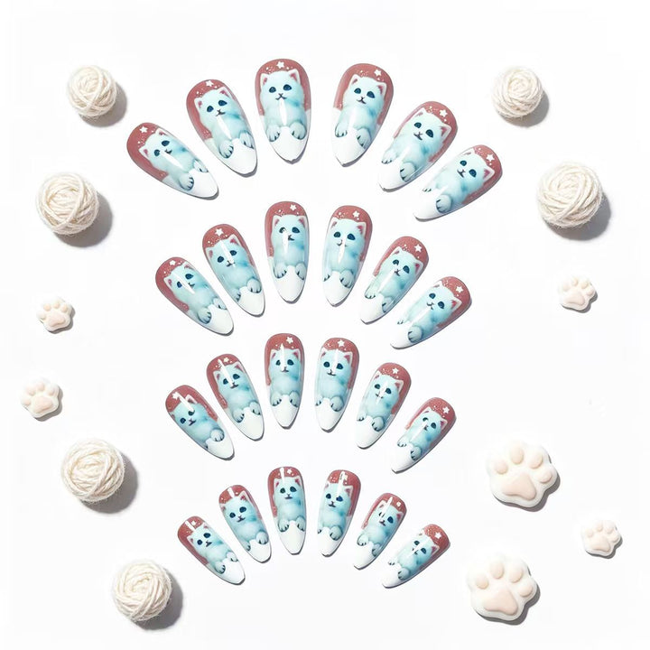 Playful Cat-Themed Nail Art Kalsten