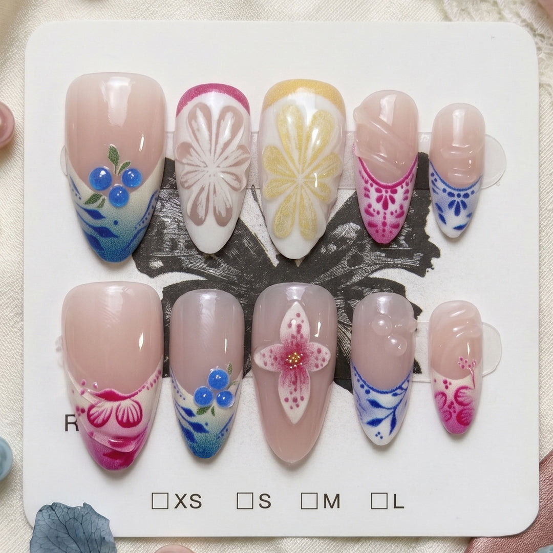 Floral Art Press-On Nails