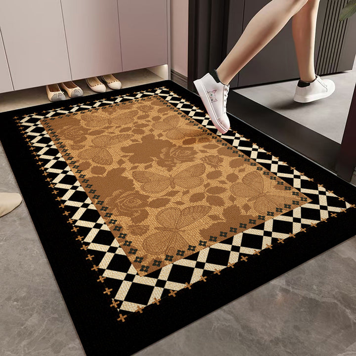 Floral Patterned Entryway Rug