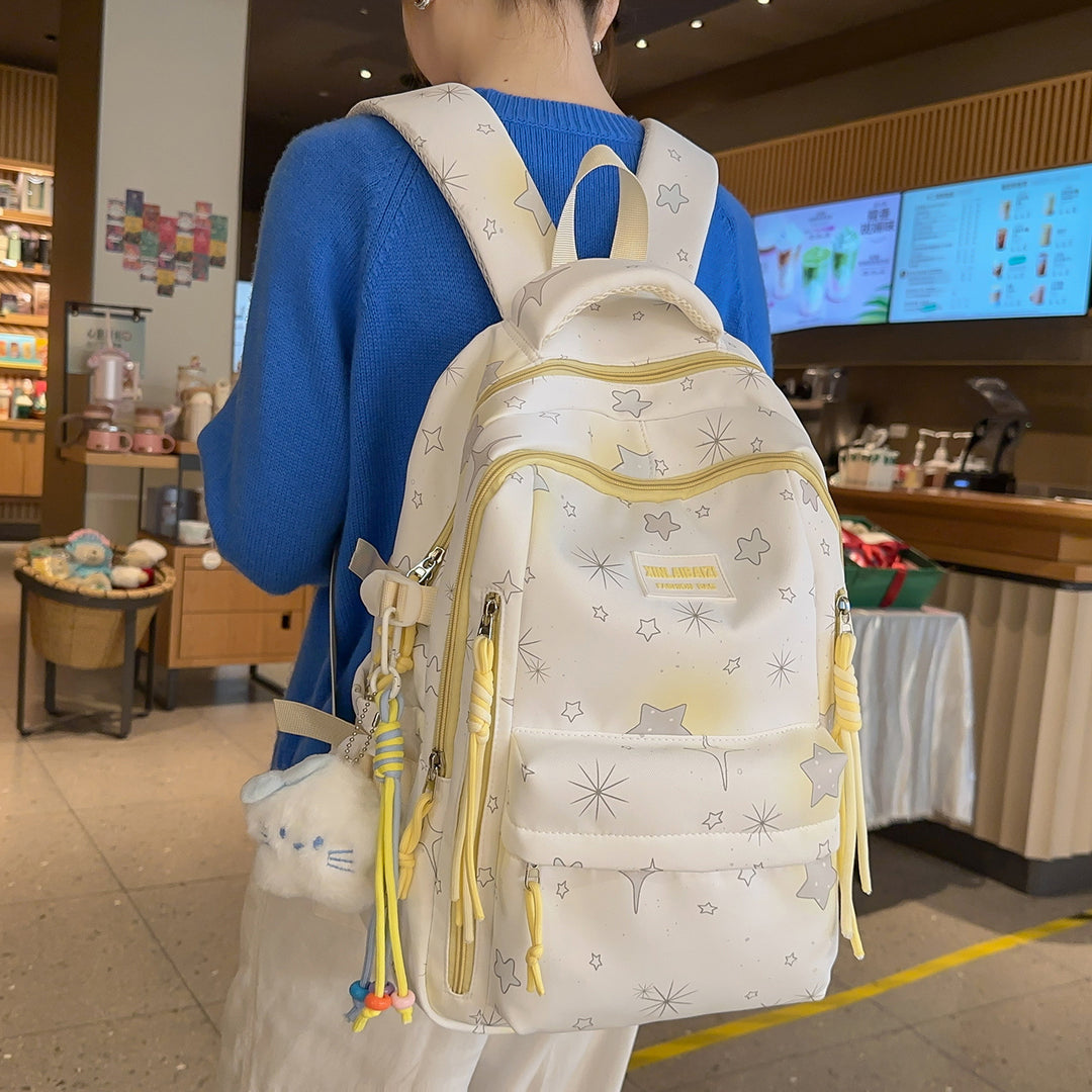 Stylish Star-Embellished School Backpack Kalsten