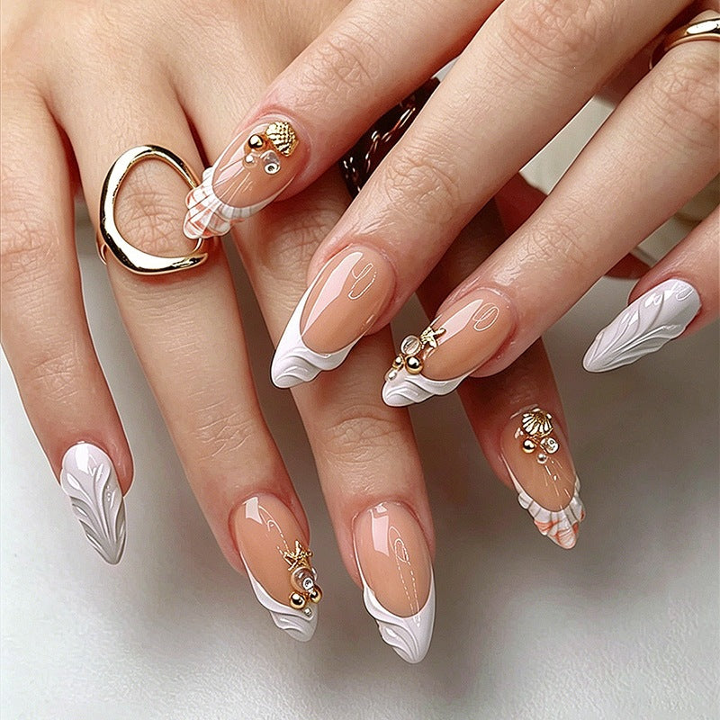 Acrylic nail set with elegant and floral decorations Kalsten
