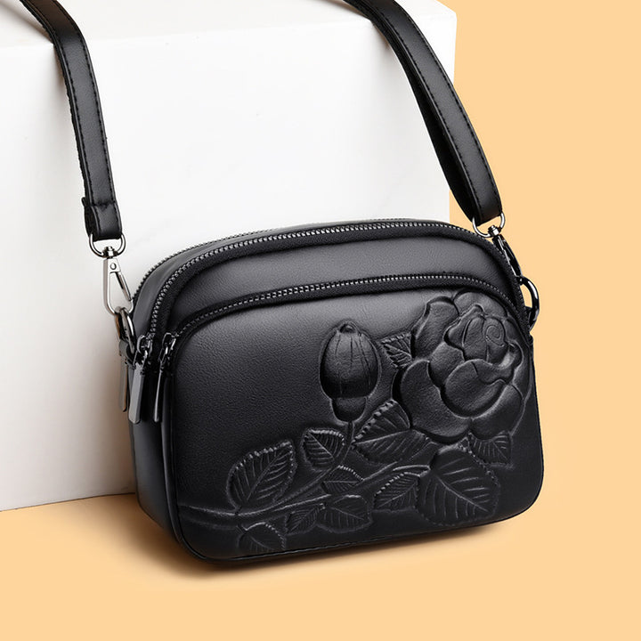 Embossed Floral Crossbody Bag