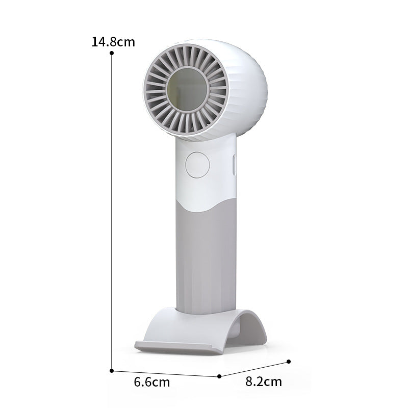 Women's Portable Hand Fan with Integrated Mirror and Stand Kalsten
