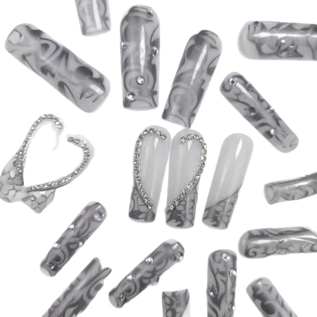 Artificial nails with sparkling rhinestones Kalsten