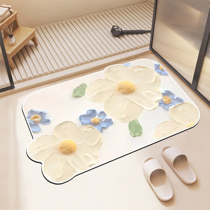 Floral-Themed Bath Mat