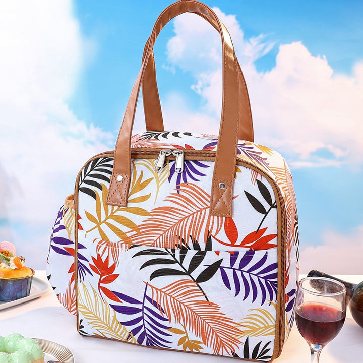 Insulated Tropical Print Lunch Tote