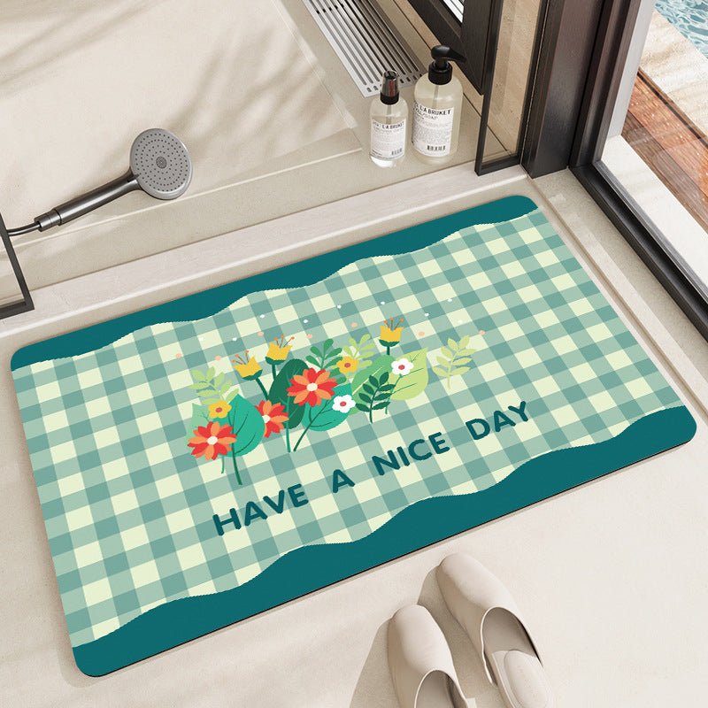 Stylish Floral Patterned Comfort Bath Mat Kalsten