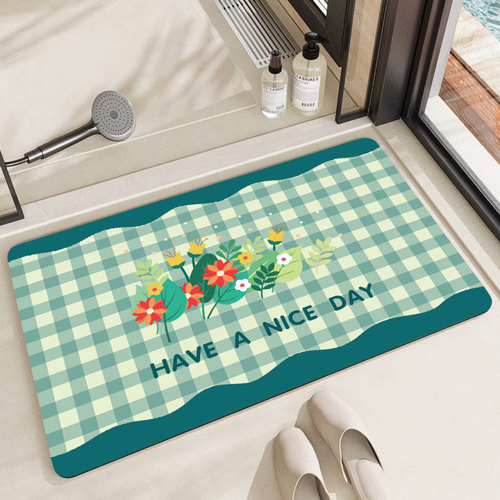 Stylish Floral Patterned Comfort Bath Mat Kalsten