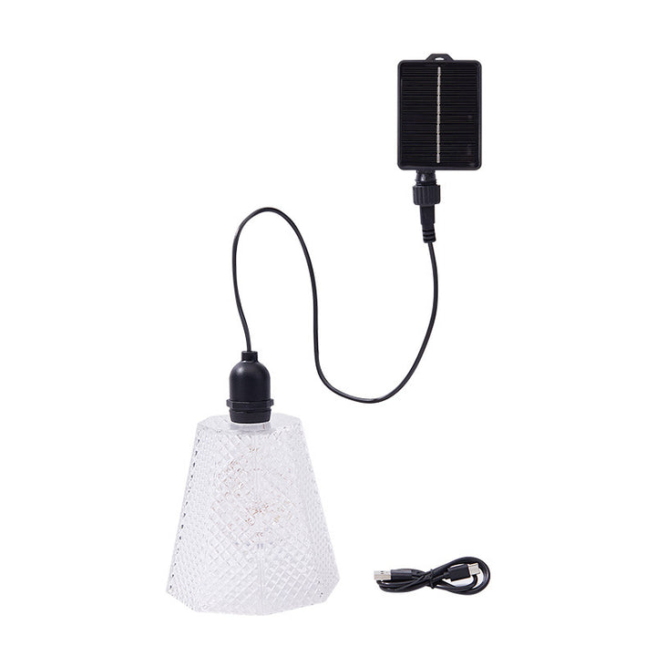 Crystal-Pattern Solar Pendant Light USB Rechargeable LED Kalsten