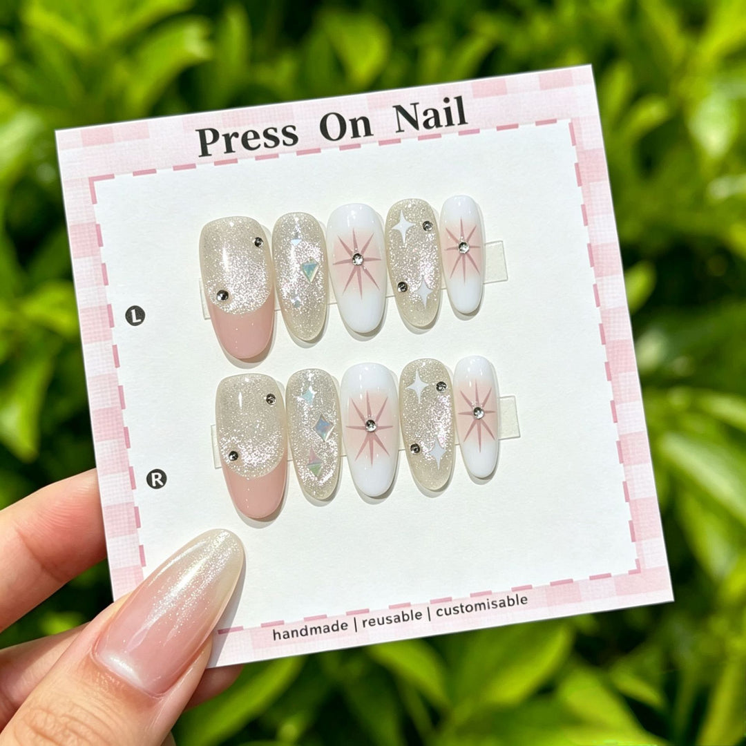 Artistic Floral Press-On Nail Set  1791773803