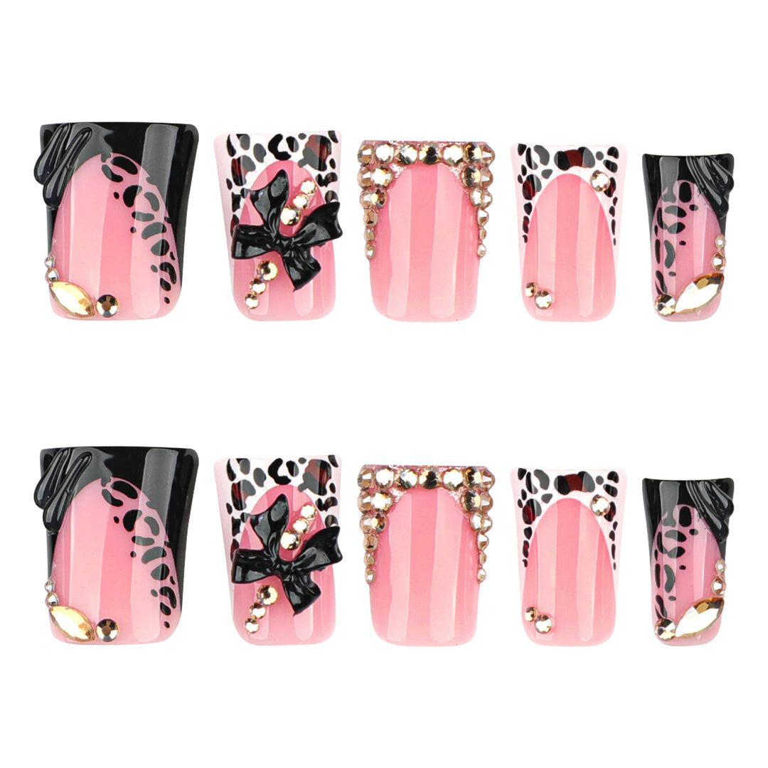 Artful Nail Art with Rhinestones and Animal Accents Kalsten