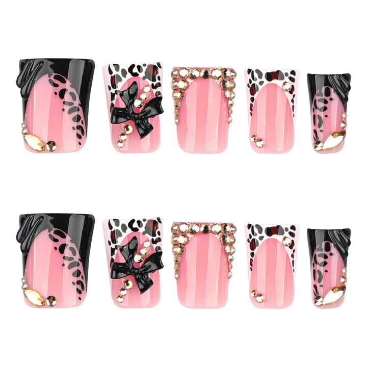 Artful Nail Art with Rhinestones and Animal Accents Kalsten