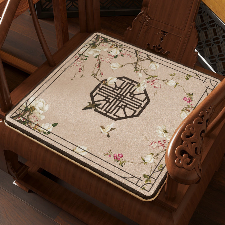 Ornate Birds-Themed Chair Cushion Kalsten