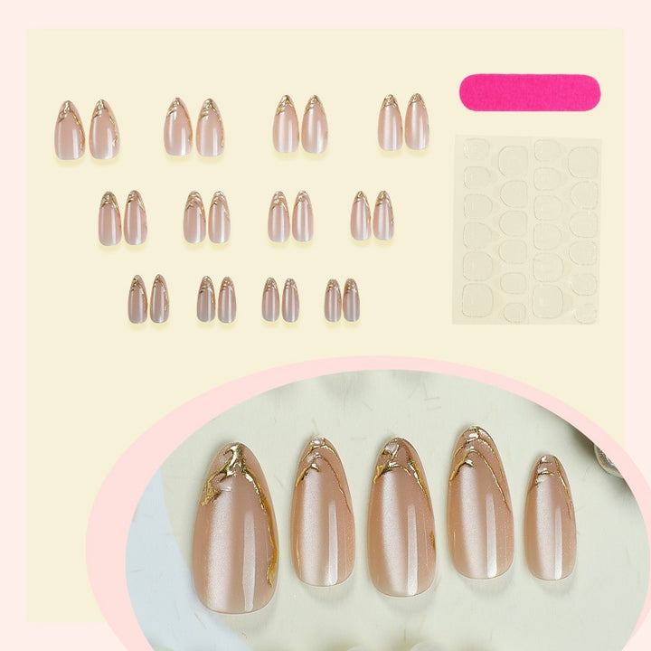 Artificial nail tips with elegant gold accent Kalsten