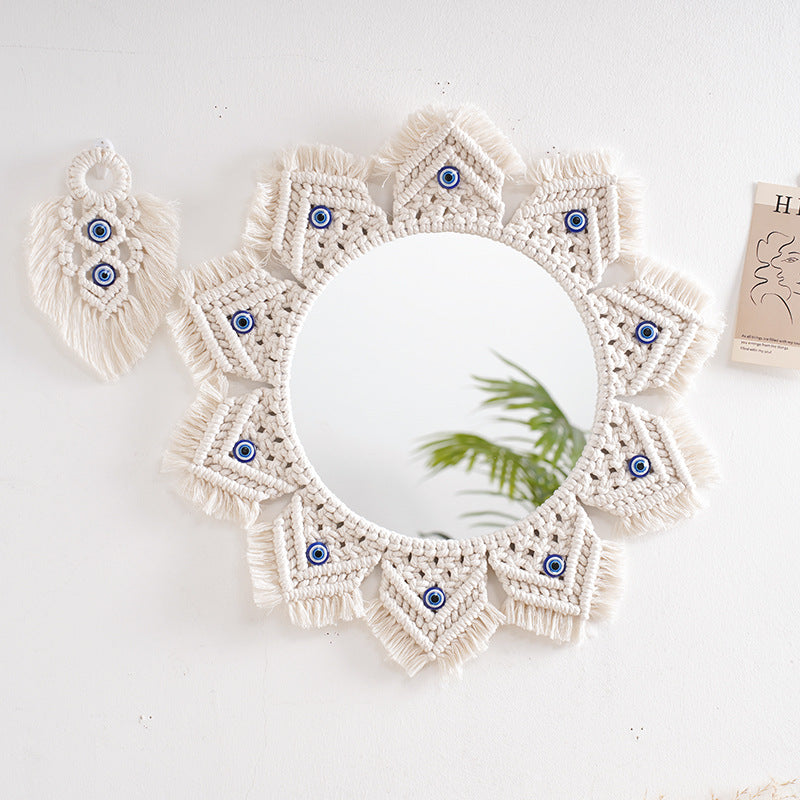Macramé Decorative Round Mirror Kalsten