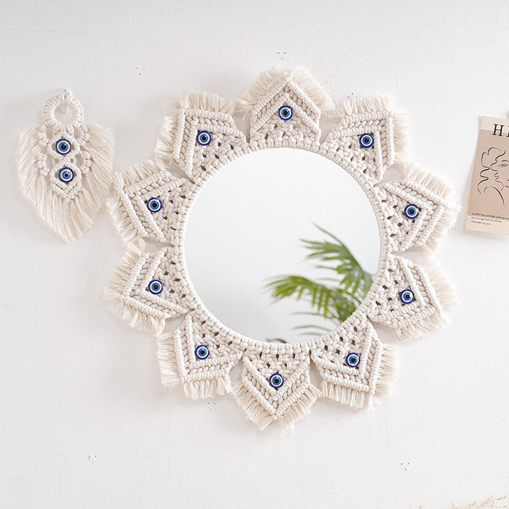 Macramé Decorative Round Mirror Kalsten