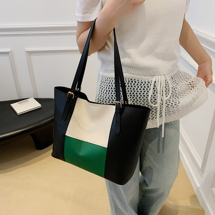 Versatile Color Block Tote Bag Kalsten