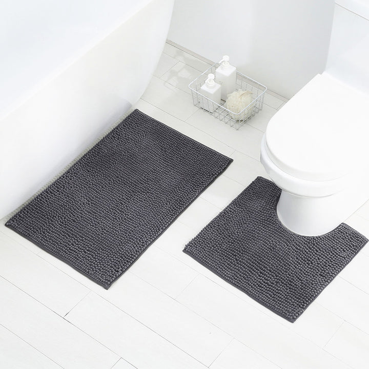 Soft Chenille Bath Mat Set Kalsten