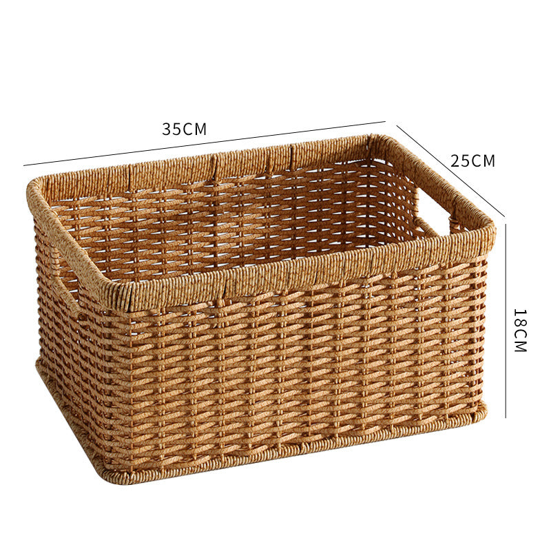 Handwoven Storage Basket with Cutout Handles Kalsten