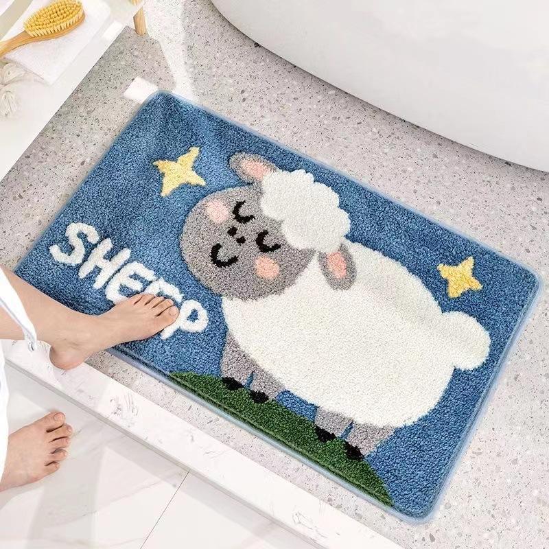 Cartoon-Like Plush Bath Mat for Home