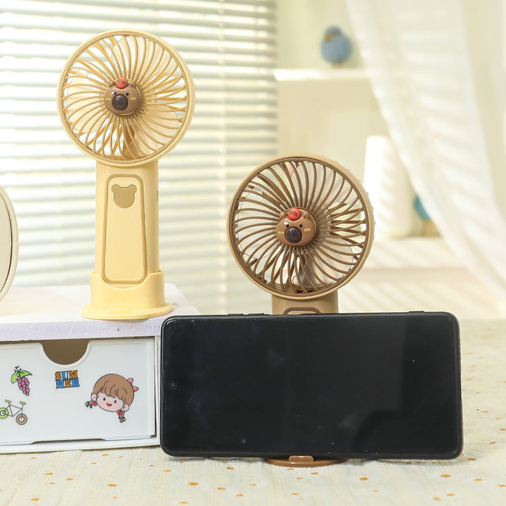 Women's Portable Mini Hand Fan with Cute Bear Design Kalsten