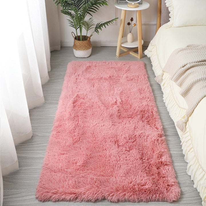 Plush Long-Pile Shag Area Runner Rug With Anti-Slip Backing And Faux Sheepskin Texture
