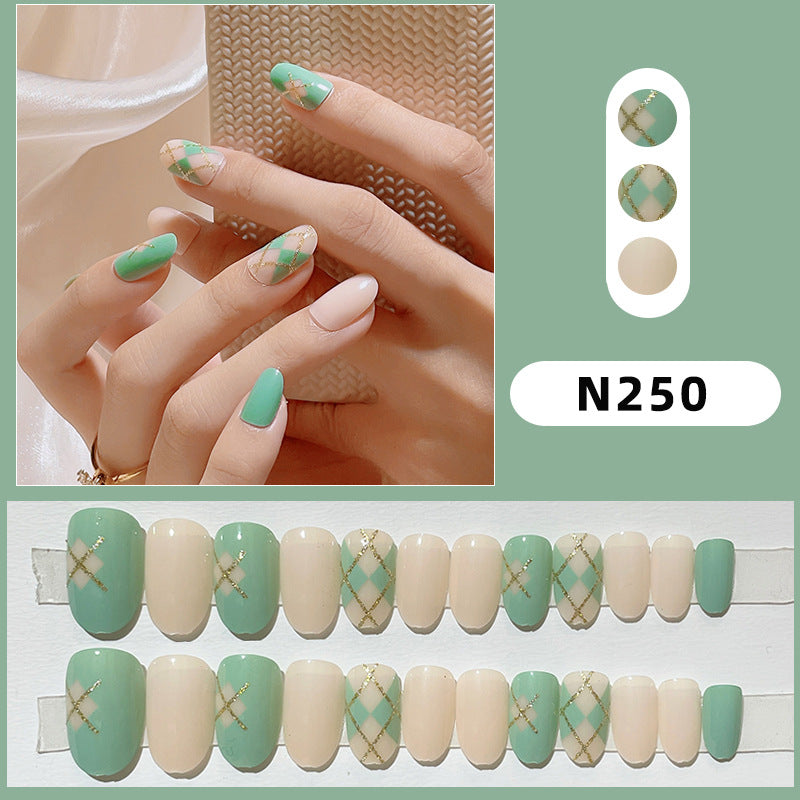 Trendy Geometric Pattern Press-On Nail Set