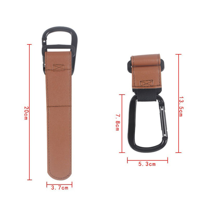 Heavy-Duty Leather Loop Stroller and Bag Carabiner Hook