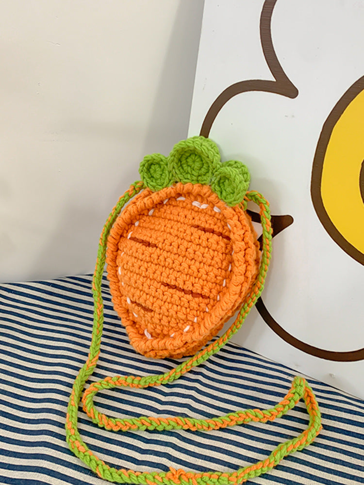 Cute Crocheted Carrot Crossbody Bag
