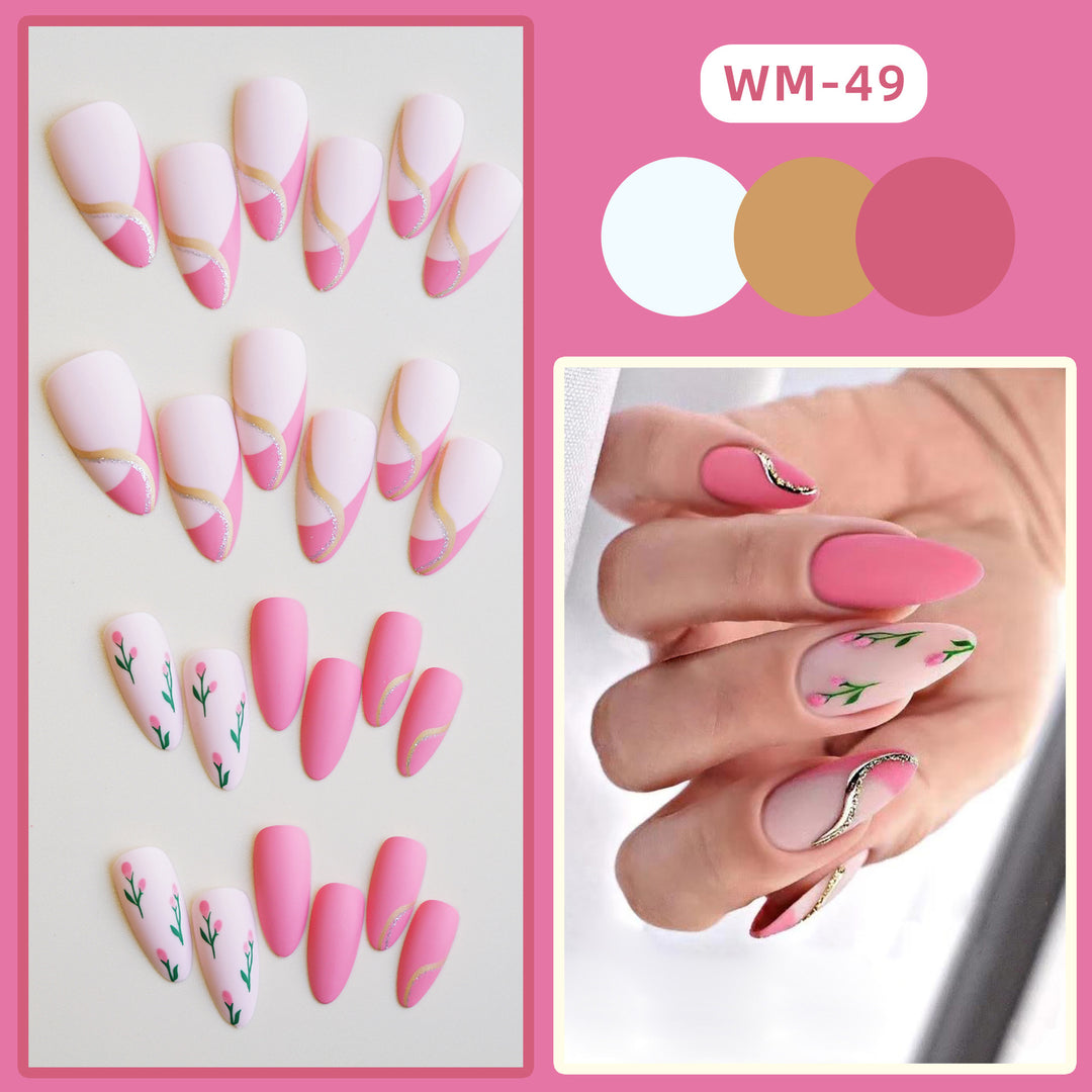 Artistic Floral Press-On Nail Set 1790727149
