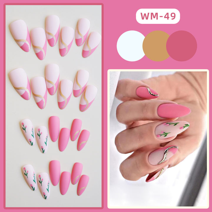 Artistic Floral Press-On Nail Set 1790727149