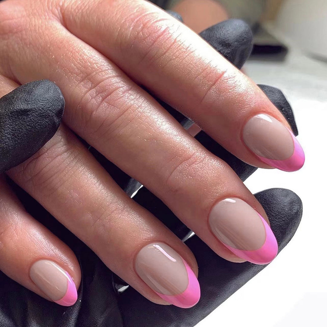 Artistic Nail Art with Gloss Finish and Elegant French Tip Kalsten