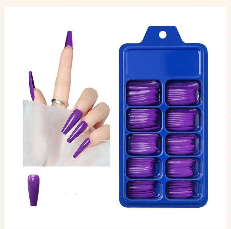 Artificial nails with long French tip design Kalsten